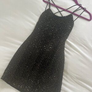 Elegant Black Beaded Dress